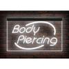 100018 Body Piercing Tattoo Shop Center Home Decor Display LED Light Neon Sign (16" X 12", White) view 1