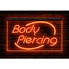 100018 Body Piercing Tattoo Shop Center Home Decor Display LED Light Neon Sign (16" X 12", Orange) view 1