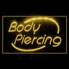 100018 Body Piercing Tattoo Shop Center Home Decor Display LED Light Neon Sign (16" X 12", Yellow) view 2
