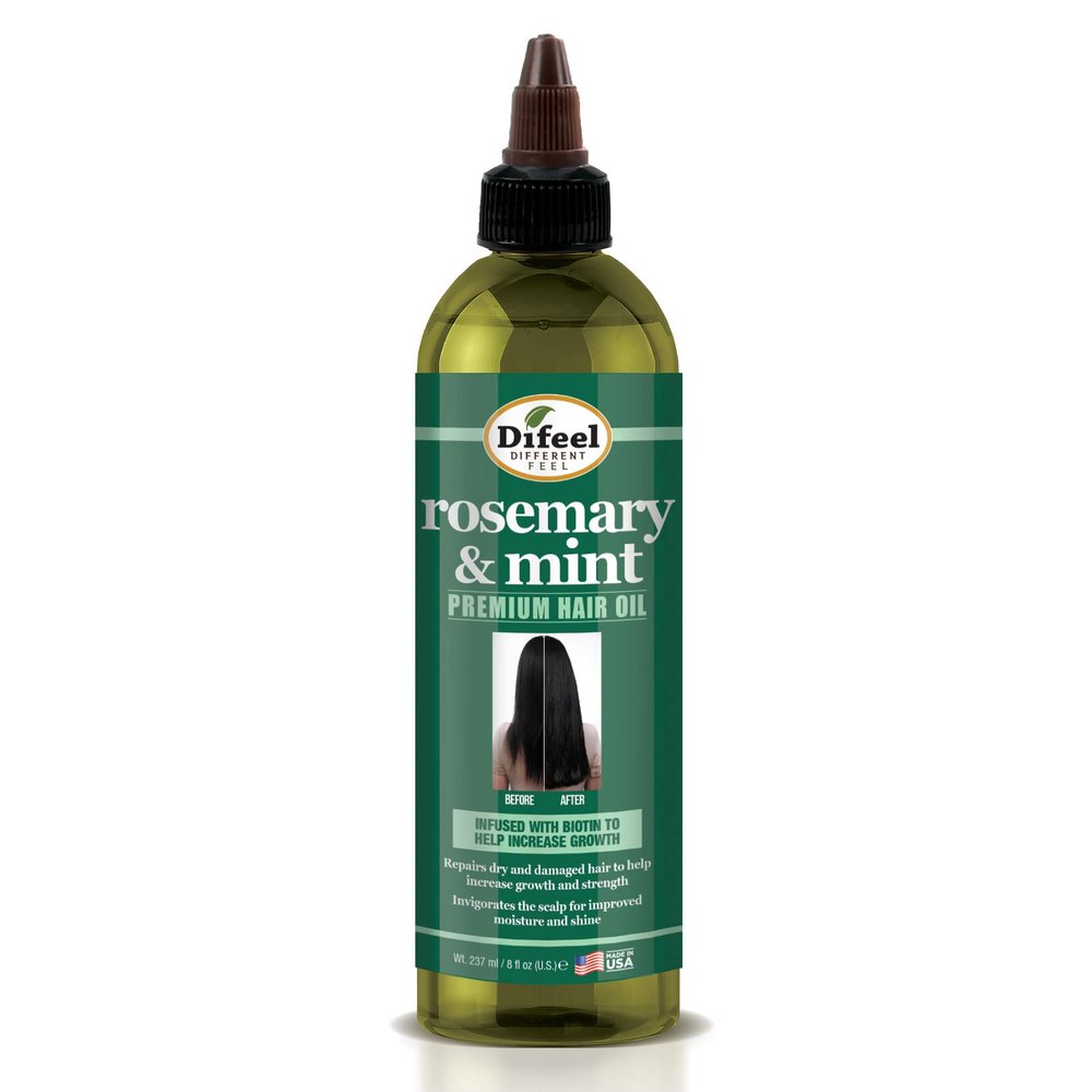 Difeel Rosemary and Mint Premium Hair Oil with Biotin 8 oz. - Made with Natural Mint & Rosemary Oil for Hair Growth
