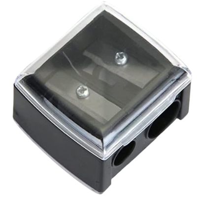 Eyeliner Sharpener Makeup Pencil Sharpener Dual Holes Eye Pencil Sharpener with Cover Portable Cosmetic Pencil Sharpeners for Eyebrow Eyeliner Pencil Makeup ToolsUseful Design