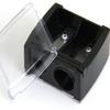 Eyeliner Sharpener Makeup Pencil Sharpener Dual Holes Eye Pencil Sharpener with Cover Portable Cosmetic Pencil Sharpeners for Eyebrow Eyeliner Pencil Makeup ToolsUseful Design view 4