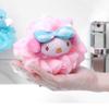2 Pack Anime Bath Shower Loofah Sponges Pink Exfoliating Loofah Cute Body Loofah Sponge Womens Cute Shower Loofah Cute Cleaning Sponges Pop Anime Cat Rabbit Cartoon Cleaning Sponges with Hooks Kit view 3