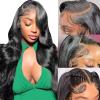 13x6 Lace Front Wigs Human Hair Pre Plucked 180 Density 26 Inch HD Body Wave Lace Front Wigs Human Hair 10A Frontal Wigs Human Hair wigs for Women Glueless Wigs Human Hair Pre Plucked Black wig view 1