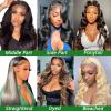 13x6 Lace Front Wigs Human Hair Pre Plucked 180 Density 26 Inch HD Body Wave Lace Front Wigs Human Hair 10A Frontal Wigs Human Hair wigs for Women Glueless Wigs Human Hair Pre Plucked Black wig view 3