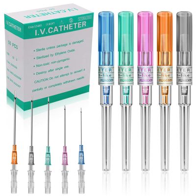 judero Catheter Piercing Needles 50Pcs Mixed IV Catheter Needles 14G 16G 18G 20G 22G Ear Nose Piercing Needles Hollow Needles for Lip Tongue Belly Navel Nipple Cartilage Piercing Kit Piercing Tools