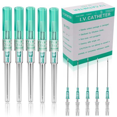 18G Catheter Piercing Needles 50Pcs IV Catheter Needles 18 Gauge Ear Nose Piercing Needles Stainless Steel Hollow Needles for Ear Nose Lip Tongue Belly Cartilage Piercing Kit Piercing Tools