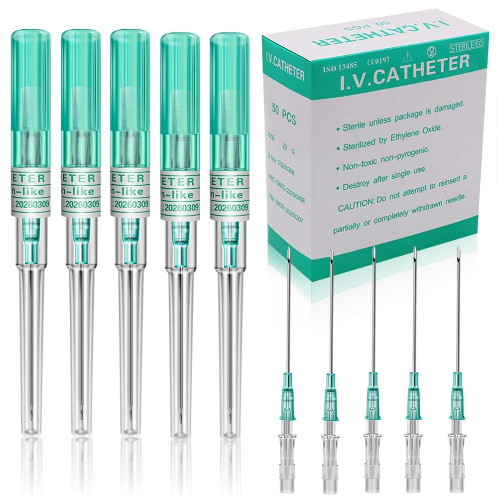 18G Catheter Piercing Needles 50Pcs IV Catheter Needles 18 Gauge Ear Nose Piercing Needles Stainless Steel Hollow Needles for Ear Nose Lip Tongue Belly Cartilage Piercing Kit Piercing Tools