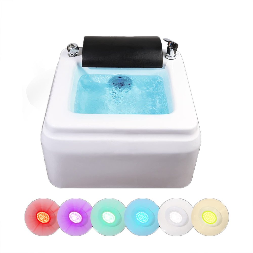 SADRIM Feet Soaking Tub,Pedicure Foot Spa,Foot Soak Tub,deep Foot Bath Spa with Massage Surfing,Acrylic Pedicure Sink,Foot Spa,Foot Tub for Soaking Feet,Integrated Molding,with 7 Colorful Lights