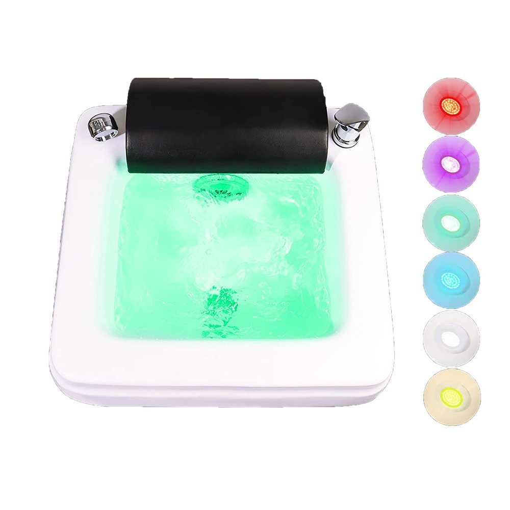 SADRIM Feet Soaking Tub,Foot Massager Spa,Acrylic Pedicure Sink,Pedicure Foot Spa,Foot Soak Tub,deep Foot Bath Spa with Massage Surfing,Foot Spa,Foot Tub for Soaking Feet,with 7 Colorful Lights