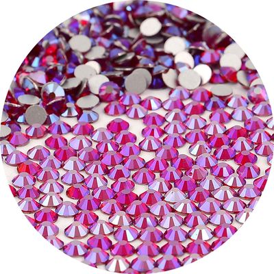 NCB Nancybeads 1500pcs Flatback Round Glass Nail Art Rhinestones Crystal for DIY Making Accessories Shoes, Clothes, Face Art, Bags, Manicure (Siam AB, SS20 1500pcs)