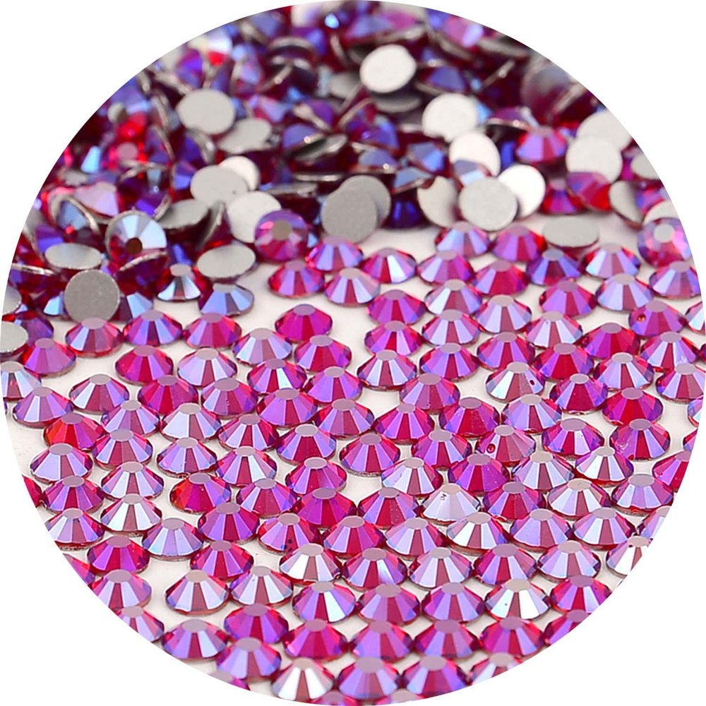 NCB Nancybeads 1500pcs Flatback Round Glass Nail Art Rhinestones Crystal for DIY Making Accessories Shoes, Clothes, Face Art, Bags, Manicure (Siam AB, SS20 1500pcs)