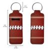 Baxinh Soft Ball Base Ball Chapstick Holder Keychain Lip Balm Holder, Neoprene Chapstick Sleeve Keychain for Women Girl, Portable Automotive Decoration, Red view 2