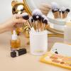 OMANIAC Makeup Brush Set Professional, 12 Pearlescent Wood Handle Makeup Brushes, Premium Cruelty-Free Synthetic Fiber Hair, Travel Make up Brushes Set with Case (White). view 2