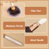 OMANIAC Makeup Brush Set Professional, 12 Pearlescent Wood Handle Makeup Brushes, Premium Cruelty-Free Synthetic Fiber Hair, Travel Make up Brushes Set with Case (White). view 3