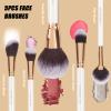OMANIAC Makeup Brush Set Professional, 12 Pearlescent Wood Handle Makeup Brushes, Premium Cruelty-Free Synthetic Fiber Hair, Travel Make up Brushes Set with Case (White). view 4