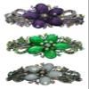 Set of 3 jcgy Large Barrettes Sparkly Crystals Thick Hair Hairclips for Women 0052-3purpleGrnOWcAB view 1