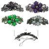 Set of 4 jcgy Combo 3 Styles Large Crystal Thick Hair Barrettes for Women 0052-4darkTaupePurpleGreenOWcABcenter view 2