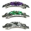 Set of 3 jcgy Large Barrettes Sparkly Crystals Thick Hair Hairclips for Women 0052-3purpleGrnOWjetCtr view 2