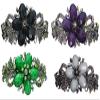 Set of 4 jcgy Combo 3 Styles Large Crystal Thick Hair Barrettes for Women 0052-4jetPurpleGreenOWjetCtr view 1