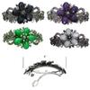 Set of 4 jcgy Combo 3 Styles Large Crystal Thick Hair Barrettes for Women 0052-4jetPurpleGreenOWjetCtr view 2