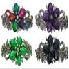 Set of 4 jcgy Combo 3 Styles Large Crystal Thick Hair Barrettes for Women 0052-4multiPurpleGreenJet view 1