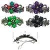 Set of 4 jcgy Combo 3 Styles Large Crystal Thick Hair Barrettes for Women 0052-4multiPurpleGreenJet view 2