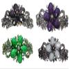 Set of 4 jcgy Combo 3 Styles Large Crystal Thick Hair Barrettes for Women 0052-4darkTaupePurpleGreenOCjetCtr view 1