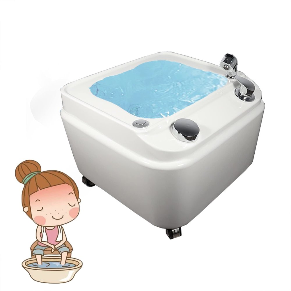 SRDCAIM Foot Massager Spa,Pedicure Foot Spa,Foot Bath with 7 Colorful Lights,Acrylic Pedicure Sink,Feet Soaking Tub,Foot Spa with Massage and Jets,Portable Foot Bath with 360 Mobile Casters