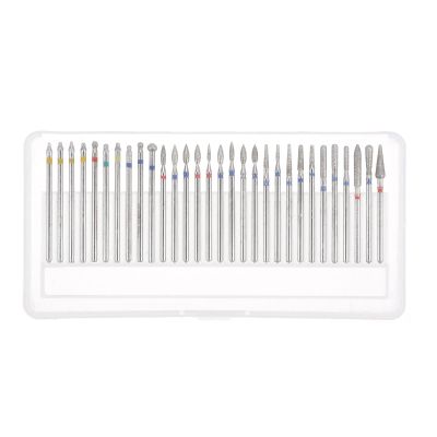 uxcell 30pcs Nail Drill Bits Set 1/9" Shank Diamond Sand Grinding Head Nail File Bit for Removing Acrylic Gel Nails Cuticle