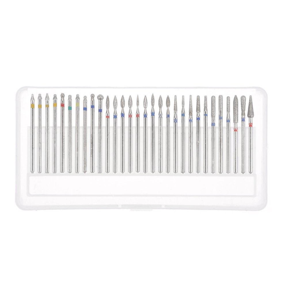 uxcell 30pcs Nail Drill Bits Set 1/9" Shank Diamond Sand Grinding Head Nail File Bit for Removing Acrylic Gel Nails Cuticle