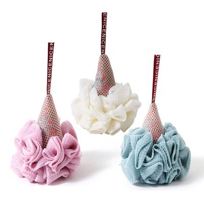 Set of 3-Ice Cream Styling Loofah Bath Sponge 60g/PieceSoft Exfoliating Shower Lufa for Silky Skin - Long-Handle Mesh Body Poufs- Women and Mens Luffas - Loufa Sponges- Full Cleanse & Lather
