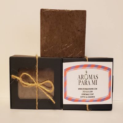 Coffee and Cinnamon Handmade Soap With Shea Butter Base, Exfoliant & With Coffee & Cinnamon
