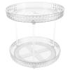 Cabilock 2tier Rotating Perfume and Cosmetics Organizer Makeup Storage Tray Elegant Texture Double Design for Vanity and Bathroom Use view 1