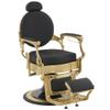 BarberPub Vintage Barber Chair All Purpose Hydraulic Recline, Heavy Duty Metal Frame Retro Salon Beauty Spa Equipment 8857 (Gold Frame & Black Leather) view 1