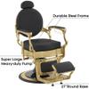BarberPub Vintage Barber Chair All Purpose Hydraulic Recline, Heavy Duty Metal Frame Retro Salon Beauty Spa Equipment 8857 (Gold Frame & Black Leather) view 4