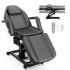 Paddie Electric Height Adjustable Tattoo Chair Spa Bed, Electric Lift Massage Table 3-Section Folding with Storage Pocket for Client/Esthetician/Artist, Black view 1