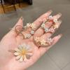 4 Rhinestone Hair Clips for Women Girls, Decorative Bobby Pins, Glitter Crystal Flower Hairpin, Handmade Metal Barrettes Hair Jewelry Wedding Accessories Set (Gold) view 2
