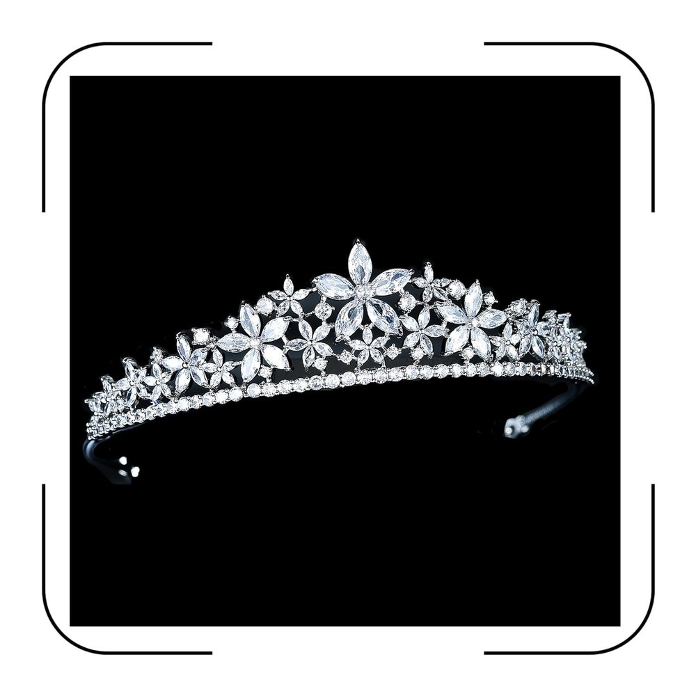Sparkly Small Zircon Wedding Crowns and Tiaras for Women Cubic Zirconia Quinceanera Crown Sweet 16 Tiara Little Silver Gold Headband Crystal Headpieces Coronas Para 15 Anos Quinceaneras 2023 (Silver