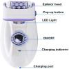 GIENEX Electric Shaver for Women,2 in 1 Painless Ladies Electric Hair Removal Razor,Bikini Trimmer for Legs Underarms Arms Body Portable Face Epilator,Purple view 3