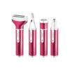 GIENEX Electric Epilator Hair Shaver for Women,4 in 1 Trimmer Remover Waterproof Razor for Bikini Area Nose Armpit Arm Leg,Rechargeable,Red view 1