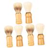 FRCOLOR 6pcs Men Shaving Brush Wood Handle Bristles for Smooth Shaving for Father Day Travel Home Use view 1