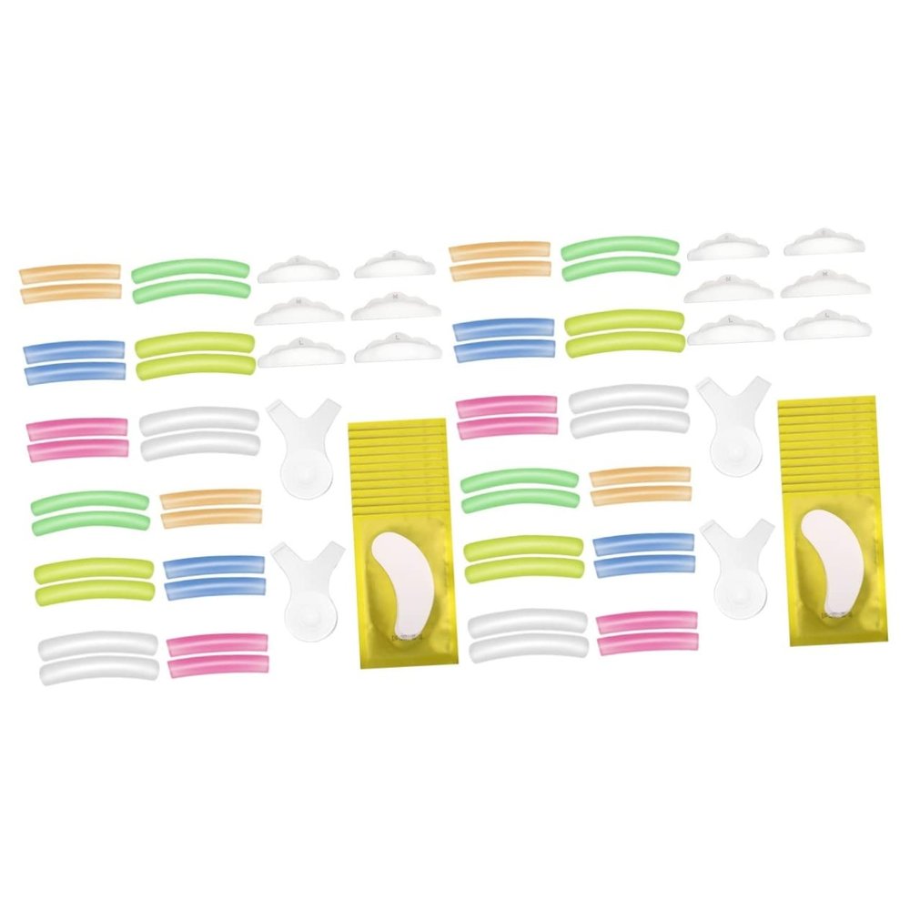 minkissy 2sets Lash Extension Auxiliary Tool Practical Convenient Eyelash Perm Gaskets Silicone Pads for Women Girls Brush Pad