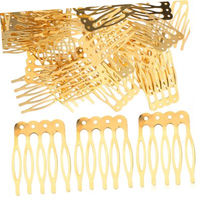 KALLORY Diy Hair Comb Hair Combs Styling Hair Side Combs Gold Small Hair Combs for Fine Hair Headdress Comb
