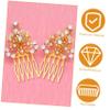 KALLORY Diy Hair Comb Hair Combs Styling Hair Side Combs Gold Small Hair Combs for Fine Hair Headdress Comb view 3