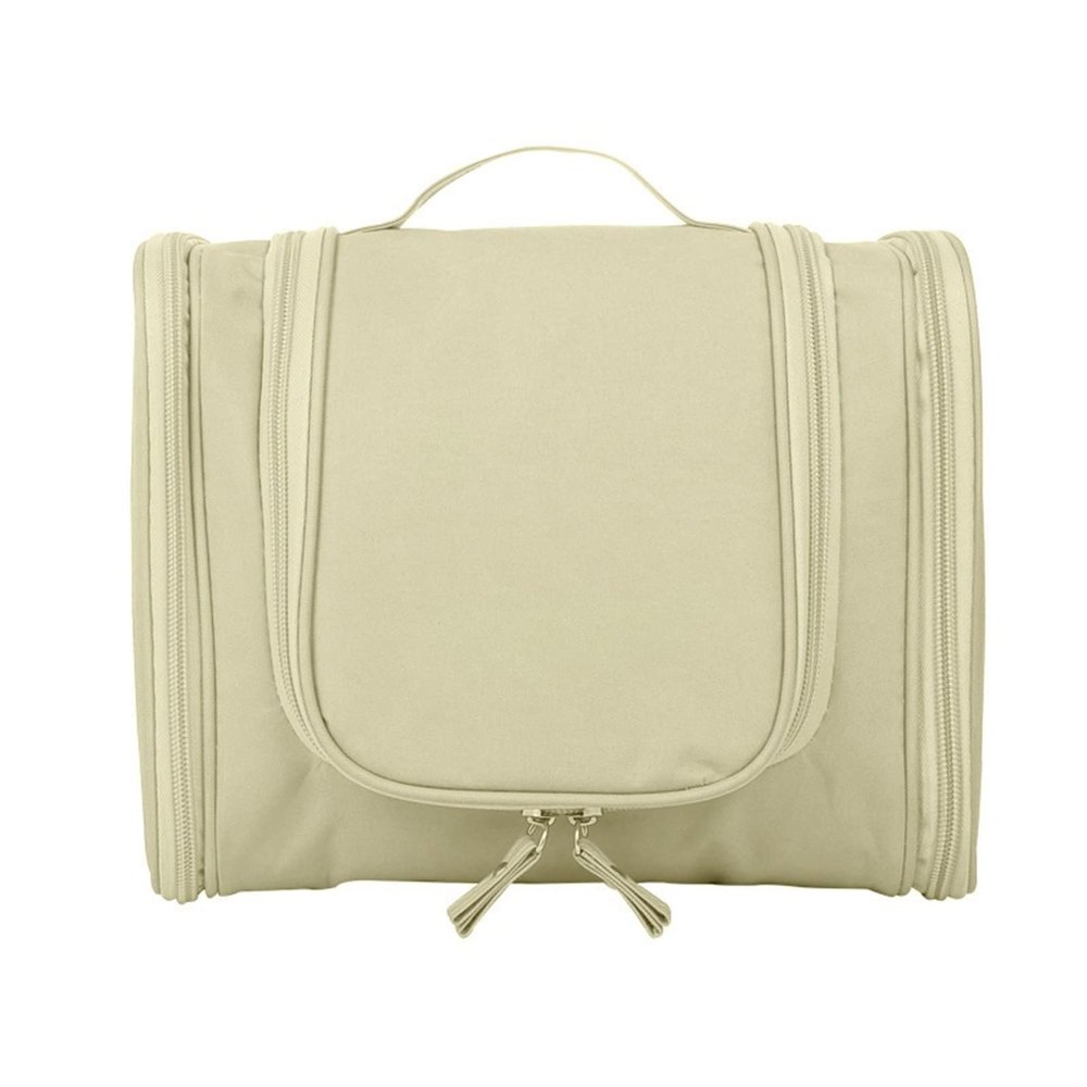 TLULY Men Hanging Bathroom Large Toiletry Bag Cosmetic Organizer Make Up Case Storage Holiday Travel Accessory Wash Bags (Color : Beige)