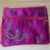 2pcs Tassel Travel Two Zipper Purse Jewelry Makeup Pouch Bags Chinese Silk Brocade Storage Bags Jewellery Cosmetic Cell Phone (fuchsia and red (2 pcs Pattern Random)) view 2