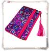2pcs Tassel Travel Two Zipper Purse Jewelry Makeup Pouch Bags Chinese Silk Brocade Storage Bags Jewellery Cosmetic Cell Phone (fuchsia and red (2 pcs Pattern Random)) view 3