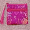 2pcs Tassel Travel Two Zipper Purse Jewelry Makeup Pouch Bags Chinese Silk Brocade Storage Bags Jewellery Cosmetic Cell Phone (fuchsia and red (2 pcs Pattern Random)) view 4