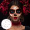 LALAFINA 3sheets Glow Dark Face Gems Stickers of Rhinestone Face Tattoos for Halloween Cosplay Party Decoration Easy to Apply view 4
